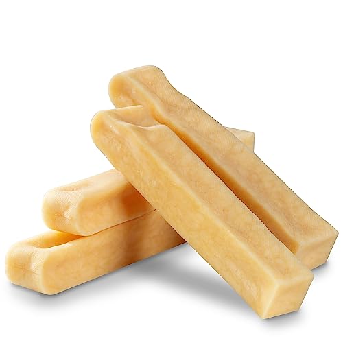 WOW BITES Premium Kaukäse für Hunde – Langer Kauspaß aus natürlicher Milch – Kaukäse Hundeknochen - Klein Käsestangen – (140 g, 4er Pack, S) von WOW BITES
