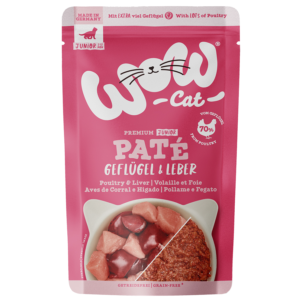 Sparpaket WOW Cat Junior 24 x 125 g - Geflügel & Leber Sparpaket WOW Cat Junior 24 x 125 g - Geflügel & Leber von WOW Cat