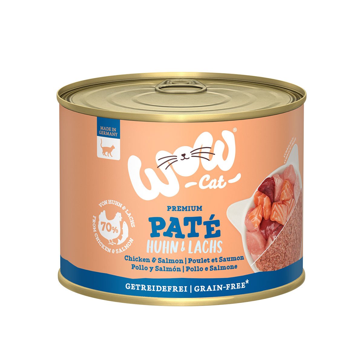 WOW CAT Adult Huhn & Lachs 6x200g von WOW Cat