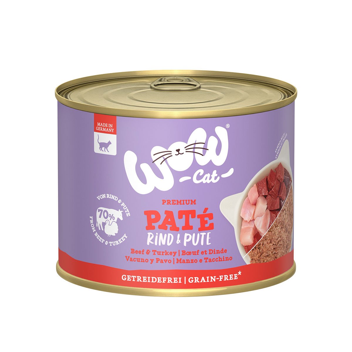 WOW CAT Adult Rind & Pute 6x200g von WOW Cat