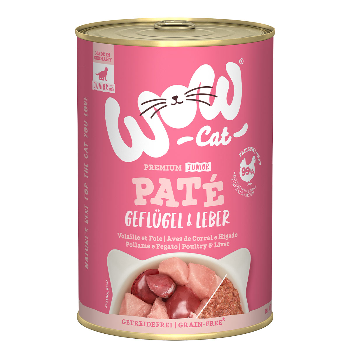 WOW CAT Junior Geflügel & Leber 6x400g von WOW Cat