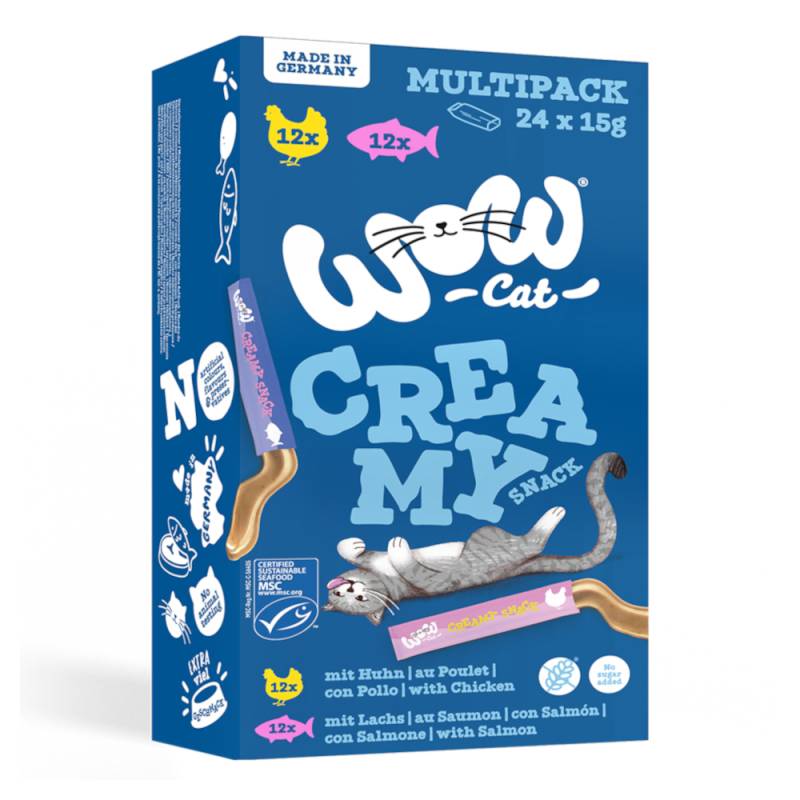 WOW Cat Creamy Snack 24 x 15 g - Mixpaket (2 Sorten) von WOW Cat