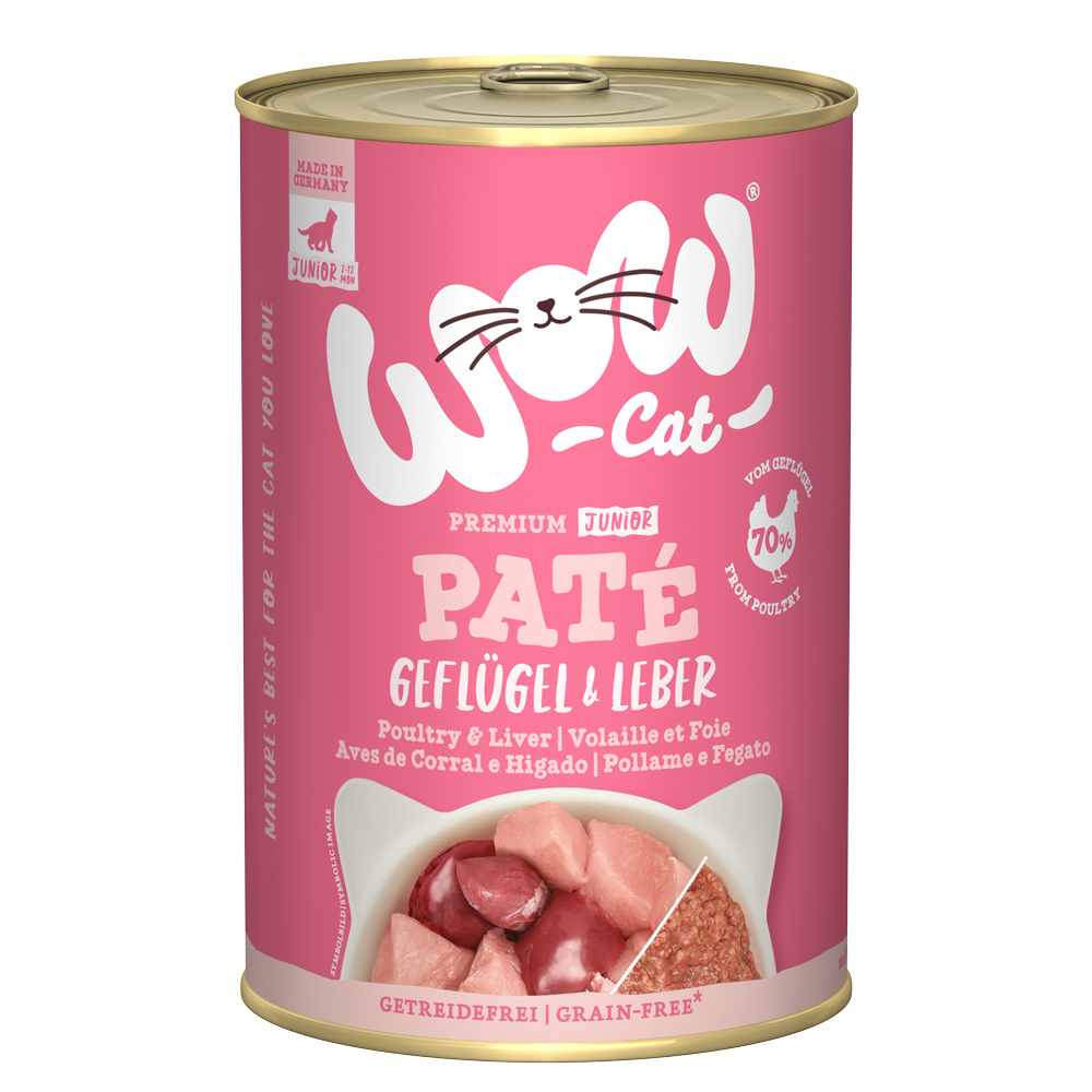 WOW Cat Junior 6 x 400 g - Geflügel & Leber WOW Cat Junior 6 x 400 g - Geflügel & Leber von WOW Cat