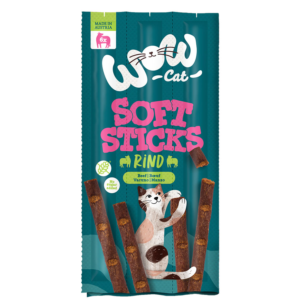 WOW Cat Soft Sticks - Rind (72 x 5 g) von WOW Cat