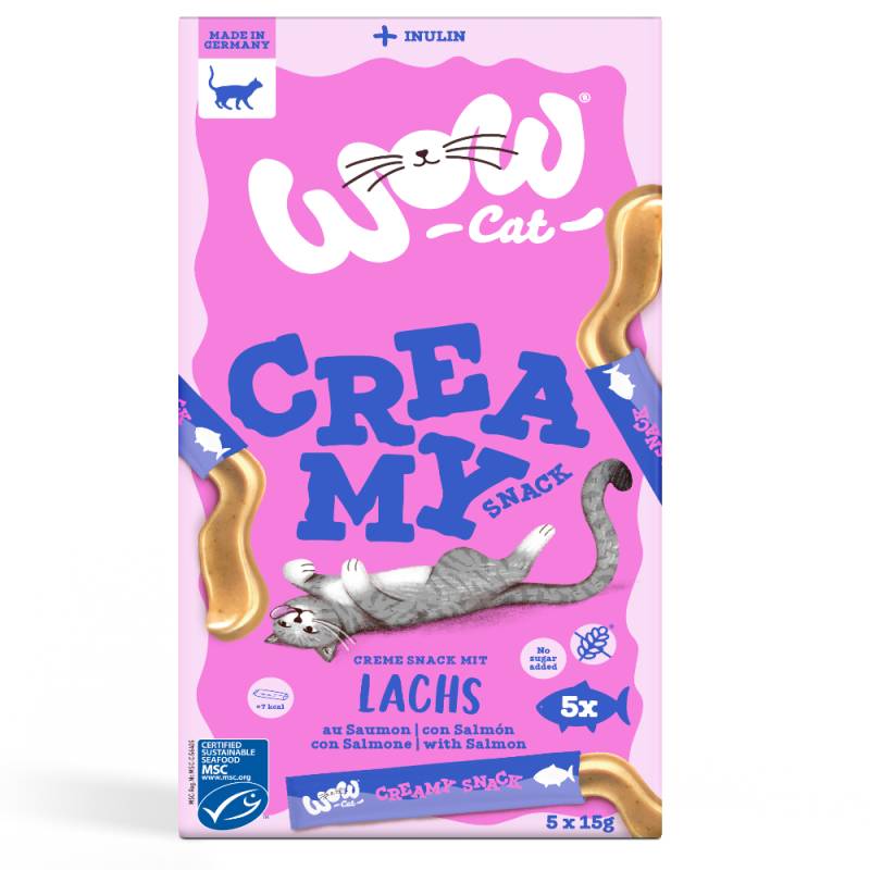 Wow Cat Creamy Snack 5 x 15 g - Lachs von WOW Cat