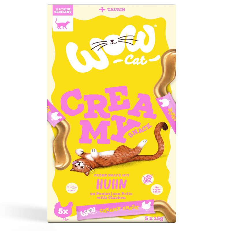 Wow Cat Creamy Snack - Huhn (5 x 15 g) von WOW Cat