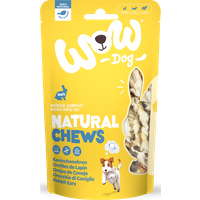 120g Hunde Leckerlis, Hasenohren Natural Chews, mit Fell von WOW DOG