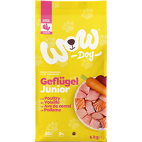 12kg Hunde Trockenfutter, Junior Geflügel mit Karotte und Roter Rübe von WOW DOG