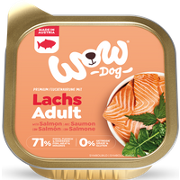 150g Hunde Nassfutter | Schale, Adult | Mit Lachs Löwenzahn und Brennnessel von WOW DOG