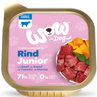 150g Hunde Nassfutter | Schale, Junior | Mit Rind Kürbis und Brennnessel von WOW DOG