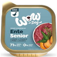 150g Hunde Nassfutter | Schale, Senior | Mit Ente Seealge und Süßkartoffel von WOW DOG