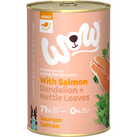 400g HUNDE NASSFUTTER, Adult | Mit Lachs mit Löwenzahn und Brennnessel von WOW DOG