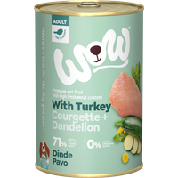 400g Hunde Nassfutter, Adult | Mit Pute mit Zucchini und Löwenzahn von WOW DOG