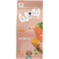 6kg Hunde Trockenfutter, Adult Fisch mit Spinat und Süßkartoffel von WOW DOG