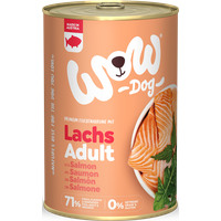 800g Hunde Nassfutter, Adult | Mit Lachs Löwenzahn und Brennnessel von WOW DOG