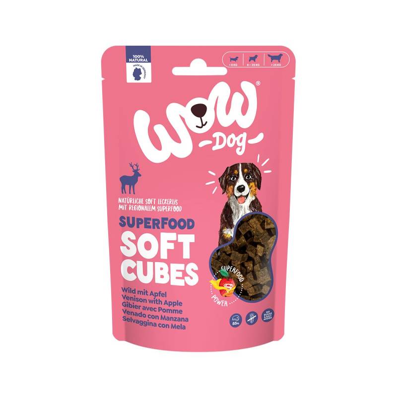 WOW DOG Soft Cubes Wild mit Apfel 150 g von WOW! Dog