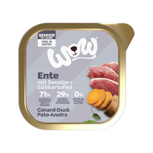 WOW! Hundefutter Senior - Schale - Ente - 11 x 150 g von WOW!