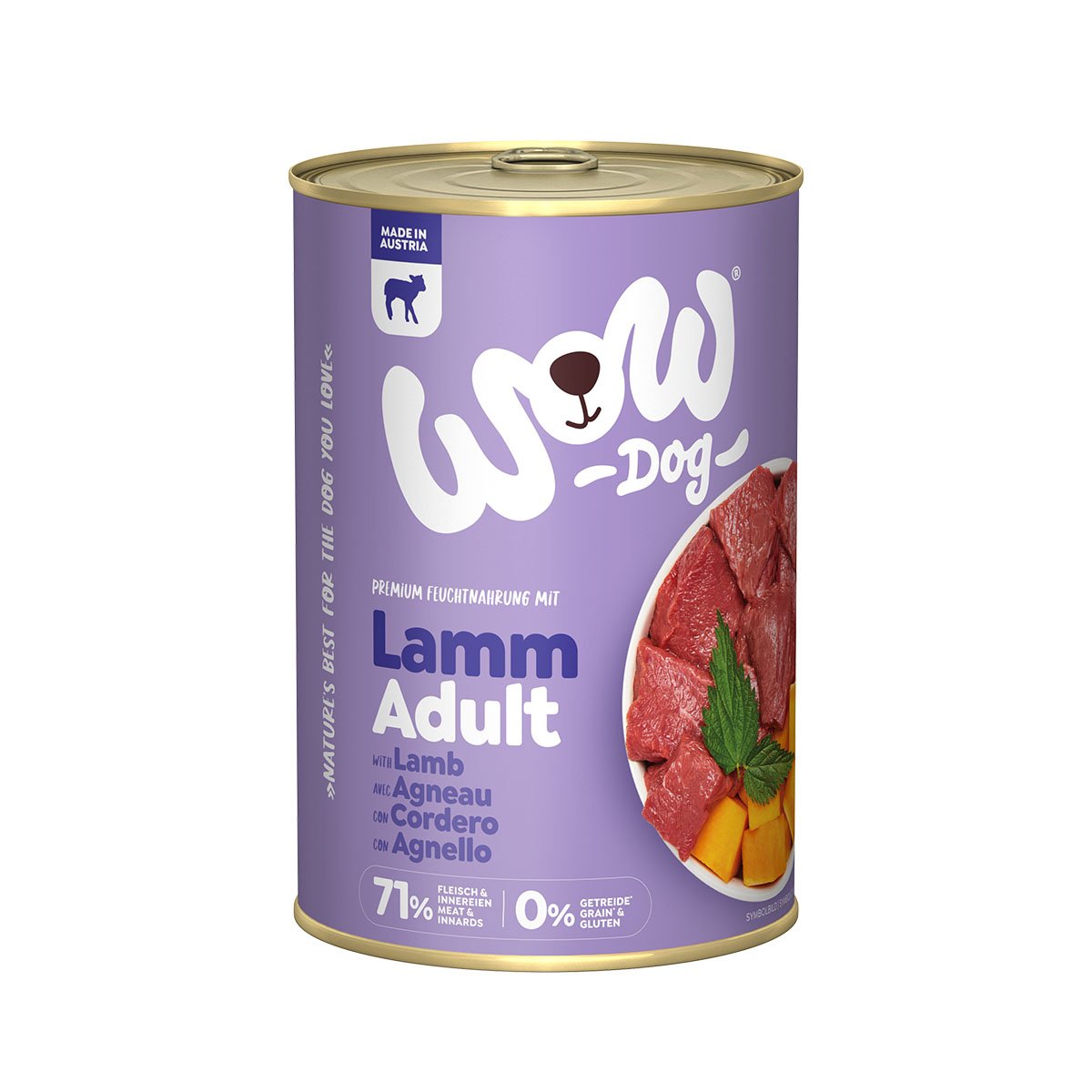 WOW Adult Lamm mit Kürbis und Brennnessel 6x400g von WOW!