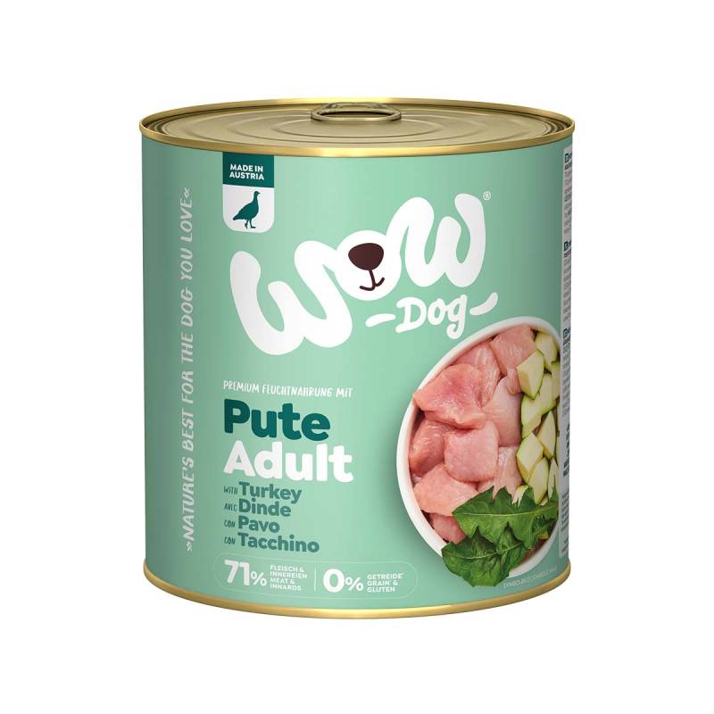 WOW Adult Pute mit Zuchhini und Löwenzahn 6x800g von WOW!