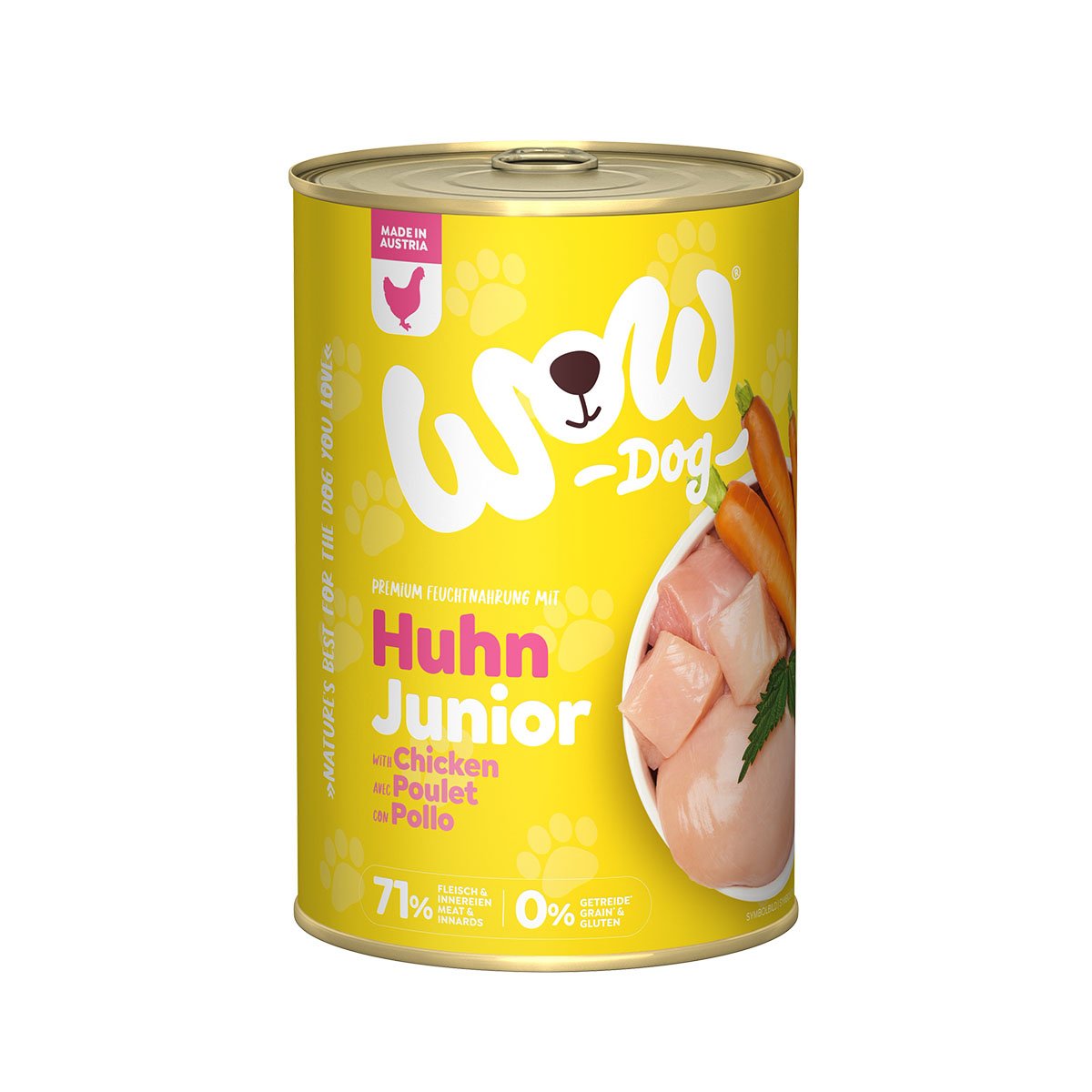 WOW Junior Huhn mit Karotten und Brennnessel 6x400g von WOW!