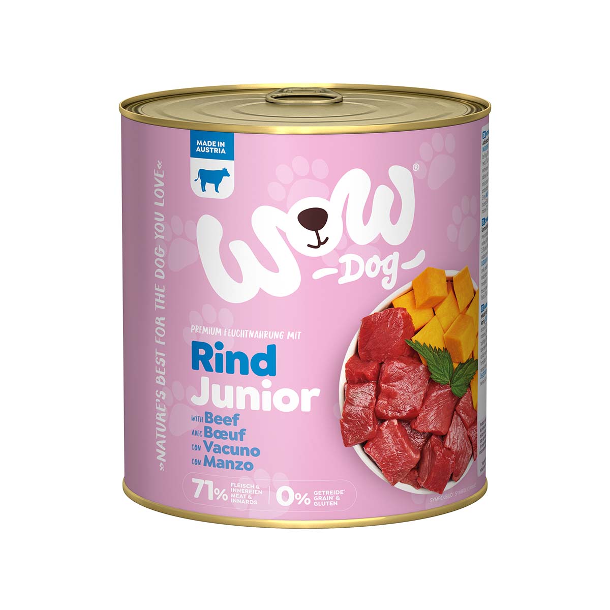 WOW Junior Rind mit Kürbis und Brennnessel 6x800g von WOW!