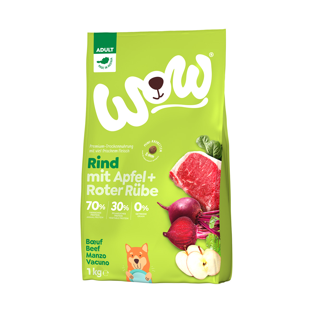 WOW Minis Adult Rind mit Apfel und Roter Rübe 1kg von WOW!