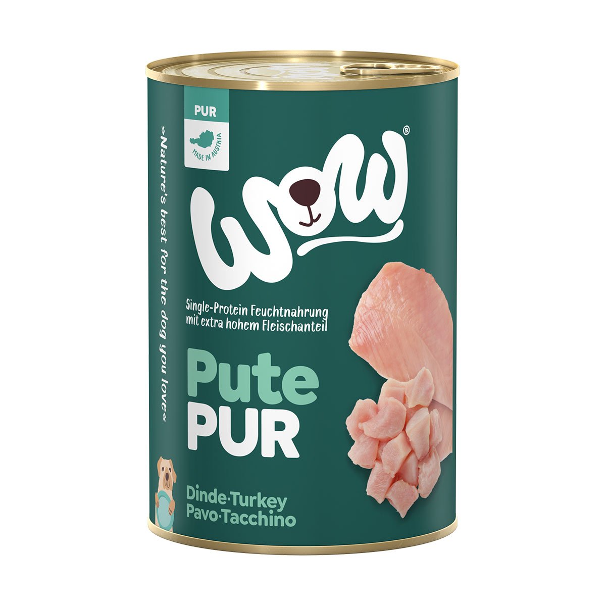 WOW Pur Pute Single Protein Futter 6x400g von WOW!