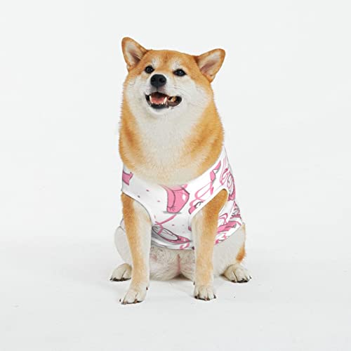 Pinke Ballettschuhe, bedrucktes Hunde-Shirt, niedliche Haustierkleidung, Sommerkleidung, Katzenkleidung, atmungsaktiv, lustige Hundekleidung für Haustiere, Hunde, Katzen von WOWBED