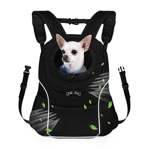 WOYYHO Haustier-Hundetragetasche, Rucksack, Welpen, Hunde, Reisetragetasche, atmungsaktiv, für kleine Hunde, Katzen, Kaninchen (geeignet für Subminiatur-Haustiere unter 2,3 kg, komplett schwarz) von WOYYHO