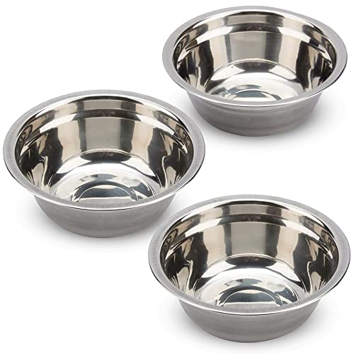 WPAJIRZO 3 Stück Ersatz Katzennäpfe, Austauschbare Näpfe für Katzen, Edelstahl Schüssel, Durchmesser 12cm, ca. 200 ml, Ideal für kleine Hunde und Katzen von WPAJIRZO