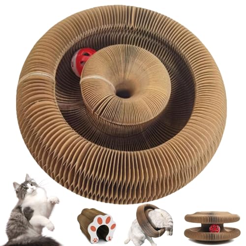 Krallenspule, Krallenspulen-Katzenspielzeug, Faltbares Kratzbrettspielzeug, Interaktives Indoor-Spielbrett Mit Magnetischer Absaugung, Nimmt Keinen Platz EIN, for Indoor-Katzen(1pc) von WPDUIODF
