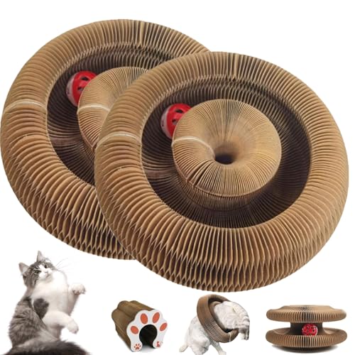 Krallenspule, Krallenspulen-Katzenspielzeug, Faltbares Kratzbrettspielzeug, Interaktives Indoor-Spielbrett Mit Magnetischer Absaugung, Nimmt Keinen Platz EIN, for Indoor-Katzen(2pc) von WPDUIODF