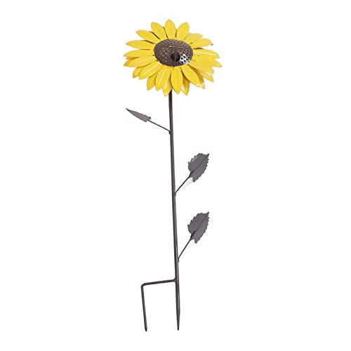 WPKD BLUEIY Sonnenblumen Vogelfutterspender, Metall Futter Bodeneinsatz Kleine Hängende Vogelfutterspender für Draußen Terrasse Hinterhof Gartendekoration (Gelb) von WPKD BLUEIY