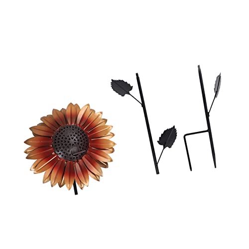 WPKD BLUEIY Sonnenblumen Vogelfutterspender, Metall Futter Bodeneinsatz Kleine Hängende Vogelfutterspender für Draußen Terrasse Hinterhof Gartendekoration (Gold) von WPKD BLUEIY