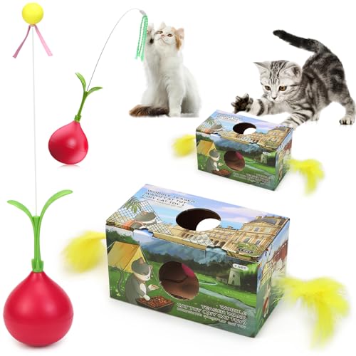 WPPQWP 2 in 1 Katzenspielzeug Selbstbeschäftigung, Tumbler Interaktives Katzenspielzeug für Katzen Aller Altersgruppen von WPPQWP