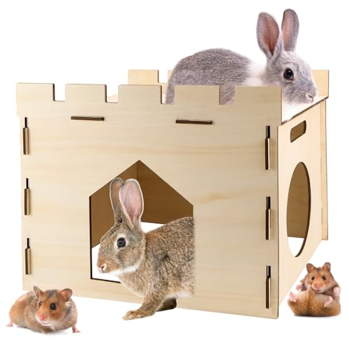 WPPQWP Kaninchenhaus, Meerschweinchen Haus, Hamster Haus aus Holz, Nagerhöhle, 40 x 29 x 30 cm WPPQWP Kaninchenhaus, Meerschweinchen Haus, Hamster Haus aus Holz, Nagerhöhle, 40 x 29 x 30 cm von WPPQWP