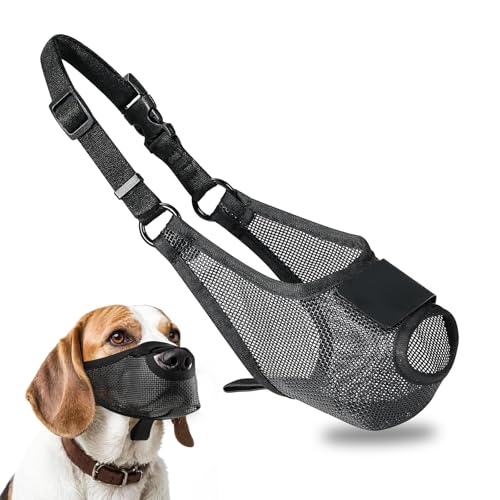 WPPQWP Maulkorb Hund, Maulkorb für Große/Mittlere/Kleine Hunde, Weiche Netzmaske, Erlaubt Hecheln und Trinken, Stellt das Beißen, Bellen und Fressen EIN, Einstellbare Länge (L) von WPPQWP