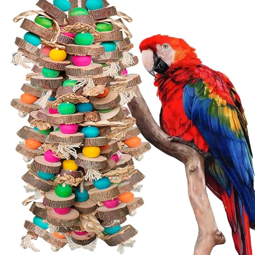 WQY GroceryShop Papageienspielzeug für große Vögel, mehrfarbige Holzblöcke, Kauspielzeug, Papageienkäfig, Beißspielzeug oder Aras, Cokatoos, afrikanische graue und große mittelgroße Papageienvögel WQY GroceryShop Papageienspielzeug für große Vögel, mehrfarbige Holzblöcke, Kauspielzeug, Papageienkäfig, Beißspielzeug oder Aras, Cokatoos, afrikanische graue und große mittelgroße Papageienvögel von WQY GroceryShop