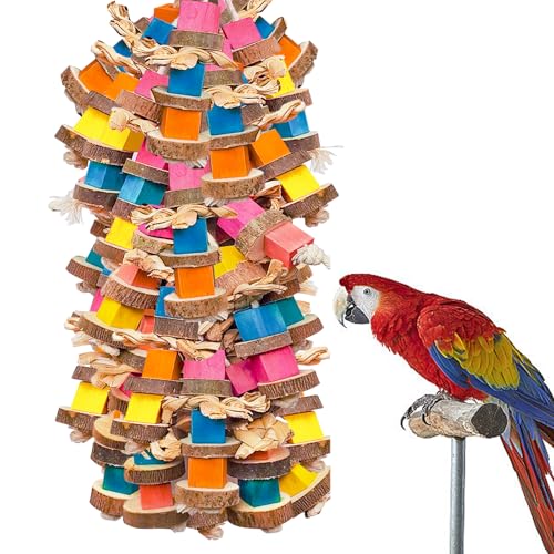 WQY GroceryShop Papageienspielzeug für große Vögel, mehrfarbige Holzblöcke, Kauspielzeug, Papageienkäfig, Beißspielzeug oder Aras, Cokatoos, afrikanisches Grau und große mittelgroße Papageienvögel WQY GroceryShop Papageienspielzeug für große Vögel, mehrfarbige Holzblöcke, Kauspielzeug, Papageienkäfig, Beißspielzeug oder Aras, Cokatoos, afrikanisches Grau und große mittelgroße Papageienvögel von WQY GroceryShop