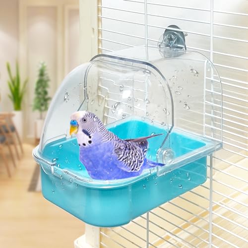 WQY GroceryShop Vogeltränke für Käfig, Reinigung von Haustierbedarf, Nymphensittiche, Vogelbadewanne mit Haken zum Aufhängen für kleine Vögel, Papageien, geräumige Sittiche, tragbare Dusche für die WQY GroceryShop Vogeltränke für Käfig, Reinigung von Haustierbedarf, Nymphensittiche, Vogelbadewanne mit Haken zum Aufhängen für kleine Vögel, Papageien, geräumige Sittiche, tragbare Dusche für die von WQY GroceryShop