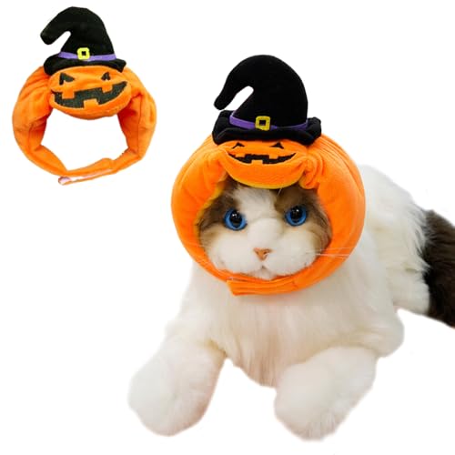 Halloween Haustier Kürbis Hut - Verstellbares Kostüm für Katzen & kleine Hunde, niedliche Plüschtier-Kopfbedeckung Halloween Haustier Kürbis Hut - Verstellbares Kostüm für Katzen & kleine Hunde, niedliche Plüschtier-Kopfbedeckung von WREWING