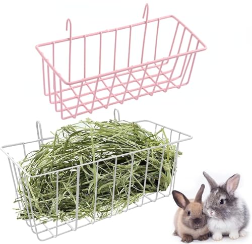 Heu-Futterstation aus Metall für Kaninchen, Meerschweinchen, Chinchillas – Zubehör für Kleintierkäfige, 2 Stück Heu-Futterstation aus Metall für Kaninchen, Meerschweinchen, Chinchillas – Zubehör für Kleintierkäfige, 2 Stück von WREWING