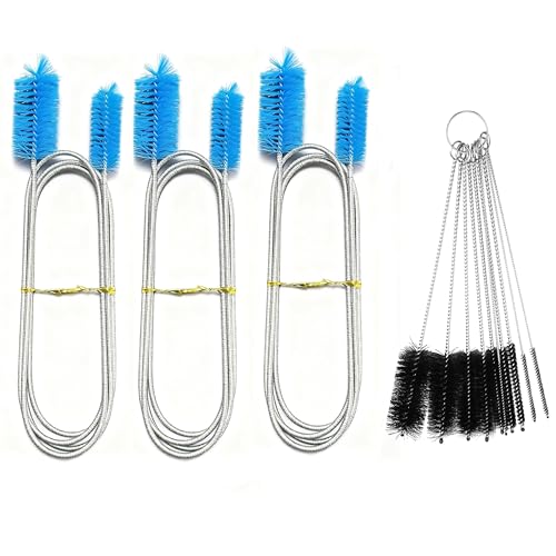 WREWING Flexibles Rohrreinigungsbürsten-Set – U-förmiger Doppelkopf-Schrubber für Strohhalme, Rohre, Abflüsse und Aquarien (mehrfarbig) von WREWING