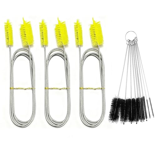 WREWING Flexibles Rohrreinigungsbürsten-Set – U-förmiger Doppelkopf-Schrubber für Strohhalme, Rohre, Abflüsse und Aquarien (mehrfarbig) von WREWING