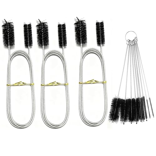 WREWING Flexibles Rohrreinigungsbürsten-Set – U-förmiger Doppelkopf-Schrubber für Strohhalme, Rohre, Abflüsse und Aquarien (mehrfarbig) von WREWING