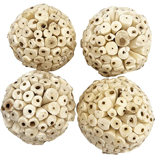 WREWING Natürlicher Madar-Kauball für Papageien, Hamster, Kaninchen, 6 cm, 4 Stück, kleines Haustier-Zahnspielzeug (Vogel-Kauspielzeug, umweltfreundlich) von WREWING