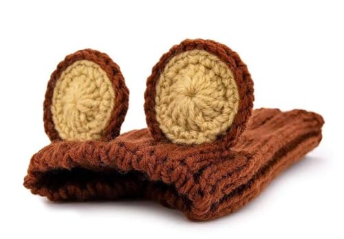 WREWING Strick-Tiermützen für Haustiere – warmes Winterkostüm, Vielfalt für Halloween, Multi-Tier-Strickhauben (S) von WREWING