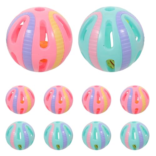 WRITWAA 10 Stück Katzenspielzeugball mit Glocke, Haustierball, Kätzchen-Glocke, für Katzen, Jagd, Rasselspielzeug, fördert körperliche Bewegung, 8 cm WRITWAA 10 Stück Katzenspielzeugball mit Glocke, Haustierball, Kätzchen-Glocke, für Katzen, Jagd, Rasselspielzeug, fördert körperliche Bewegung, 8 cm von WRITWAA