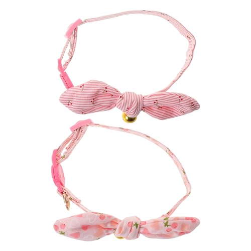 WRITWAA 2-teiliges dekoratives Katzenhalsband: Blumenhalsband mit Glöckchenanhänger – Kätzchen-Halskette im Prinzessinnen-Stil für weibliche Katzen – Haustierschmuck zum Valentinstag und zu von WRITWAA