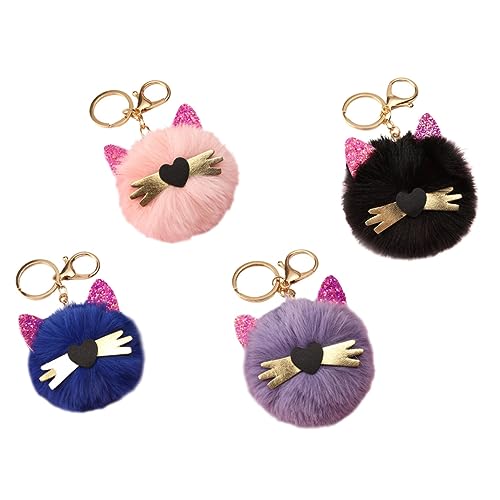 WRITWAA 4stücke Plüsch Katzen Schlüsselanhänger Süße Katzen Für Taschen Schlüssel Und Handys Dekorativer Anhänger Für Katzenliebhaber von WRITWAA
